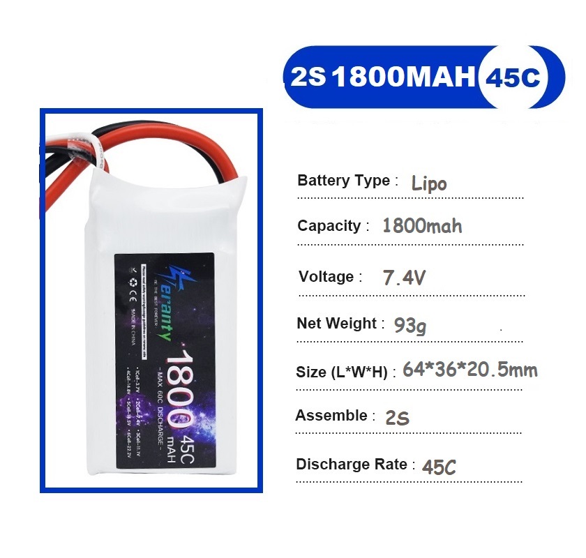 2PCS 7.4V Lipo 2S Battery 1500 - Drone Racing Battery incelemesi ve fiyatı