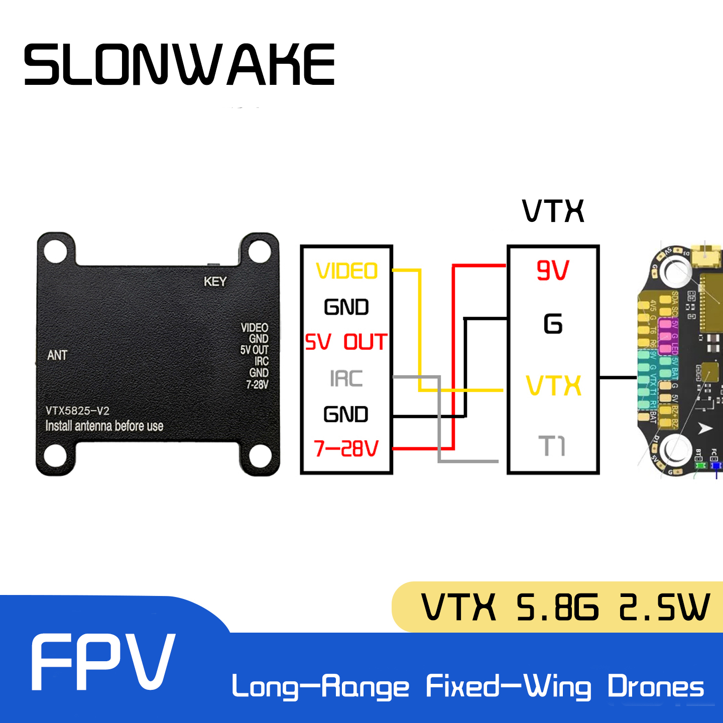 SLONWAKE 5.8G 48CH FPV Transmi - Drone Racing Receiver incelemesi ve fiyatı