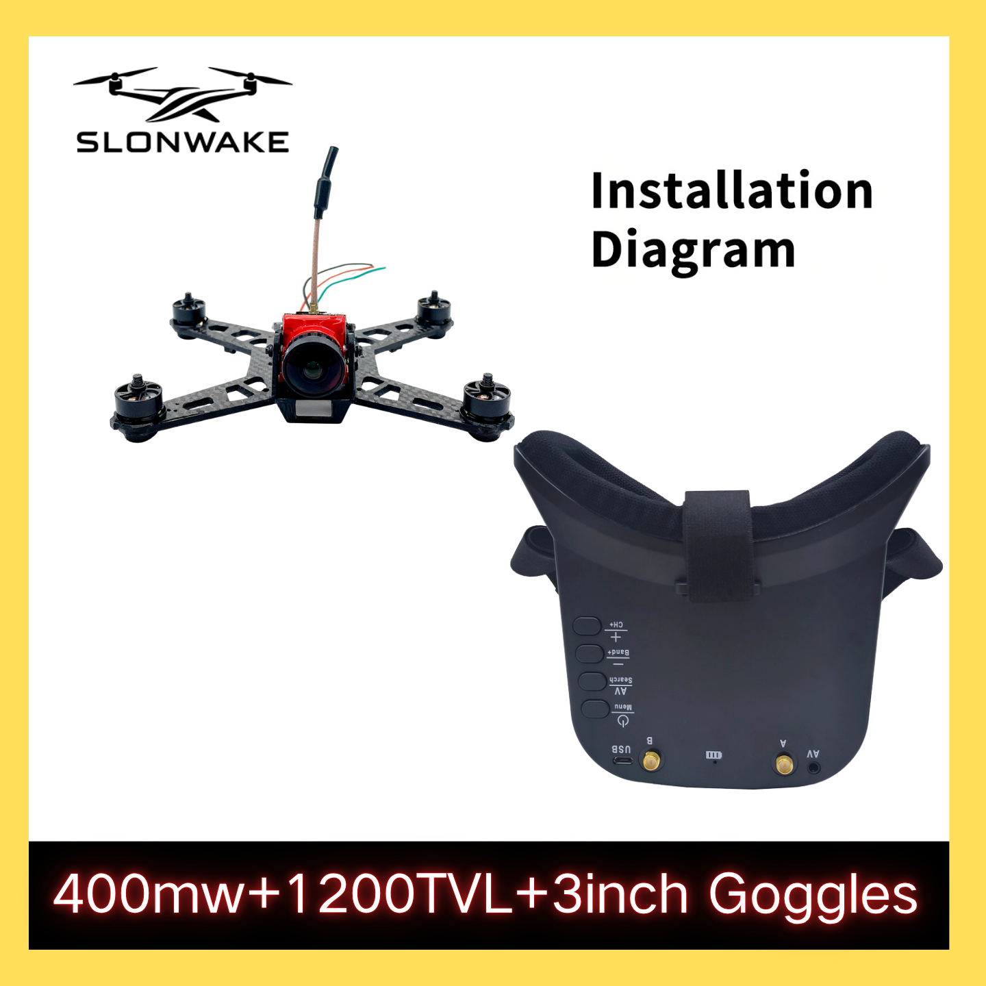 SLONWAKE 5.8G 48CH FPV 400mw V - Drone Racing Receiver incelemesi ve fiyatı