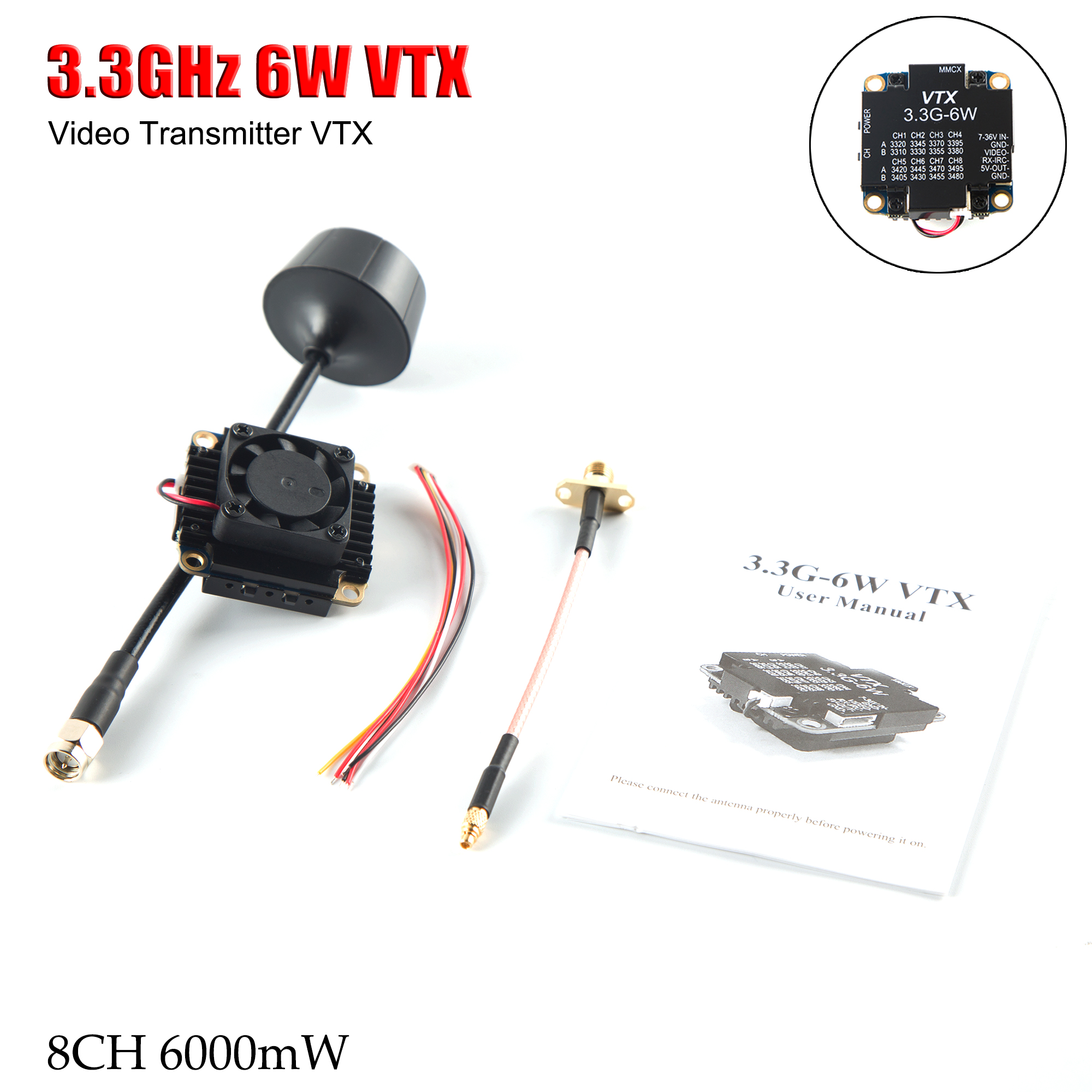 FPV Video Transmitter 3.3G 6W  - Drone Racing Vtx incelemesi ve fiyatı