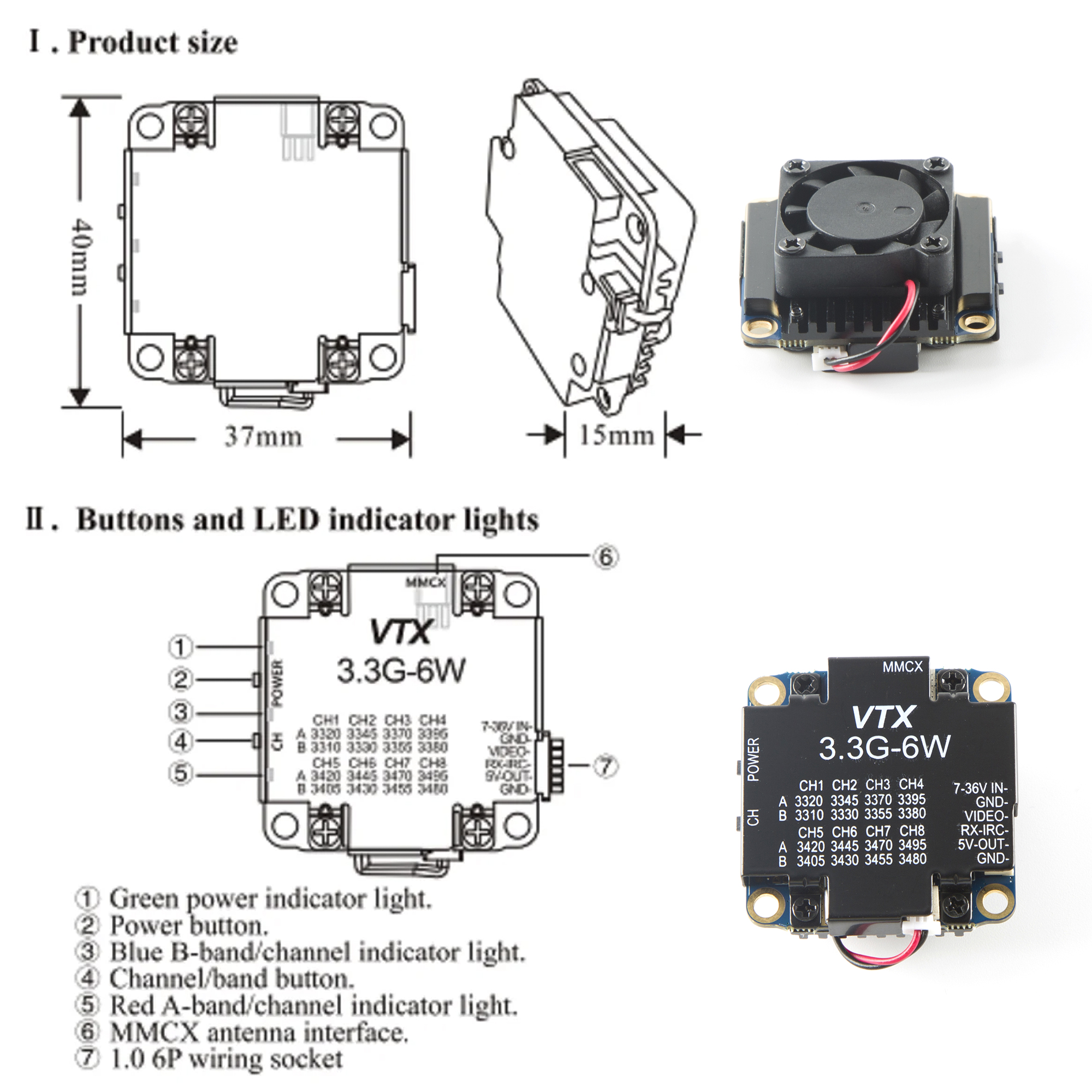 FPV Video Transmitter 3.3G 6W  - Drone Racing Vtx incelemesi ve fiyatı